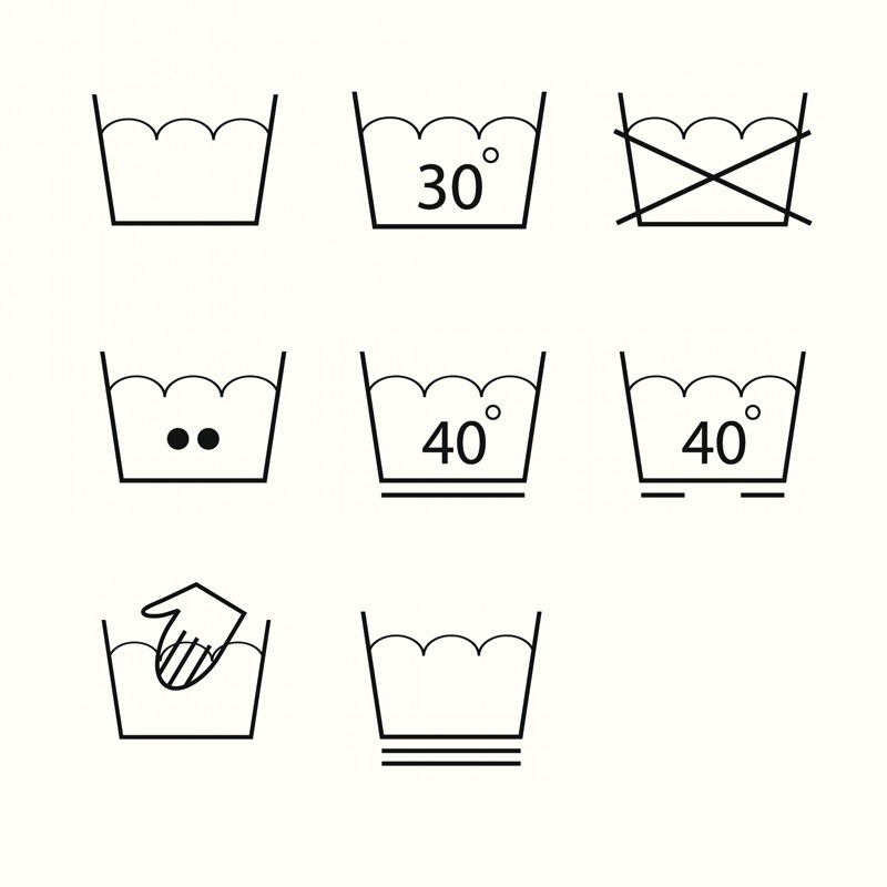 symboly praní prádla